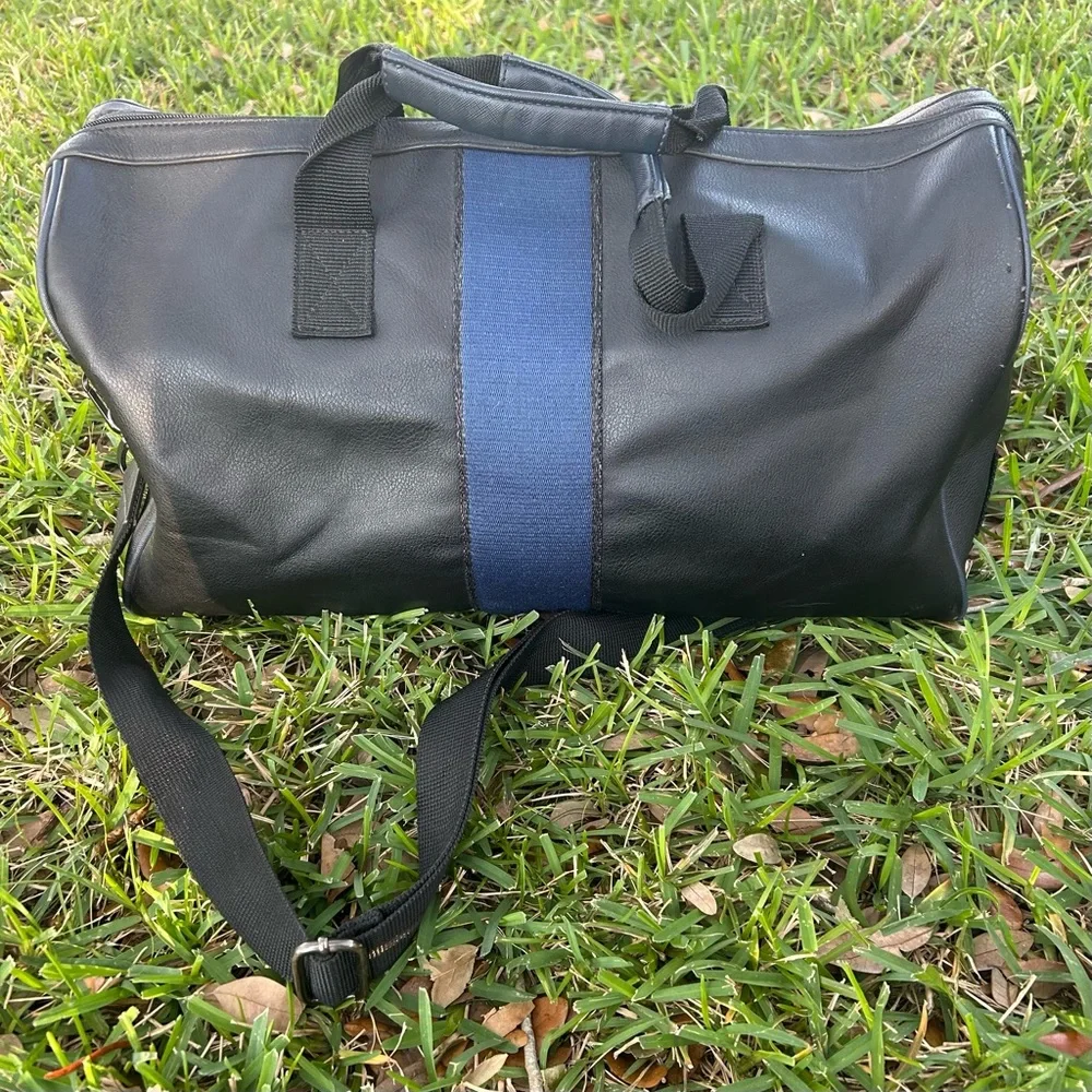 Ted Baker Black Duffel Bag with Blue Stripe - Picture 5 of 8